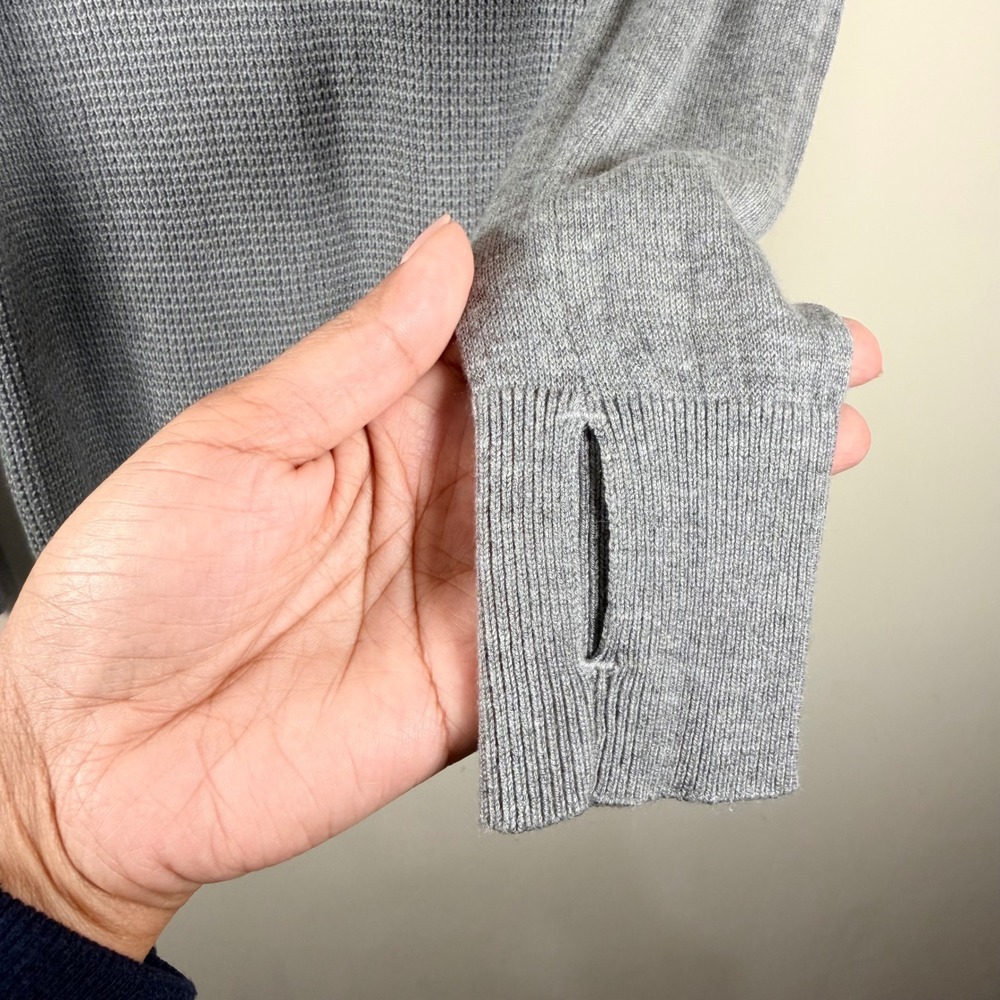 Lululemon Gray Waffle Knit V-Neck Tunic‎ Sweater athleisure travel size 2 - Picture 7 of 7